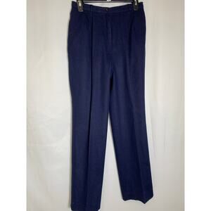 Vintage Boston Traveler Navy Blue Wool Blend Trousers Sz 12